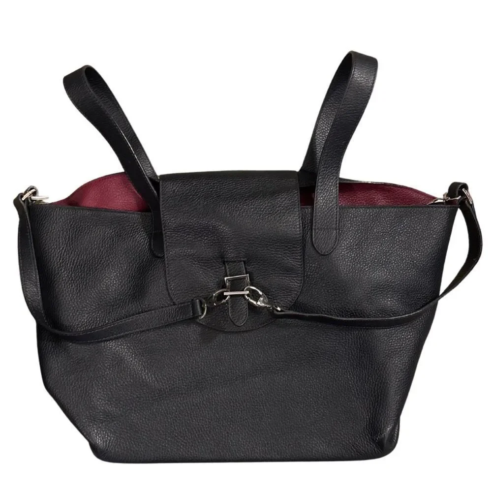 Meli Melo Thela Medium in Black with Burgundy Interior Rare Color Combo